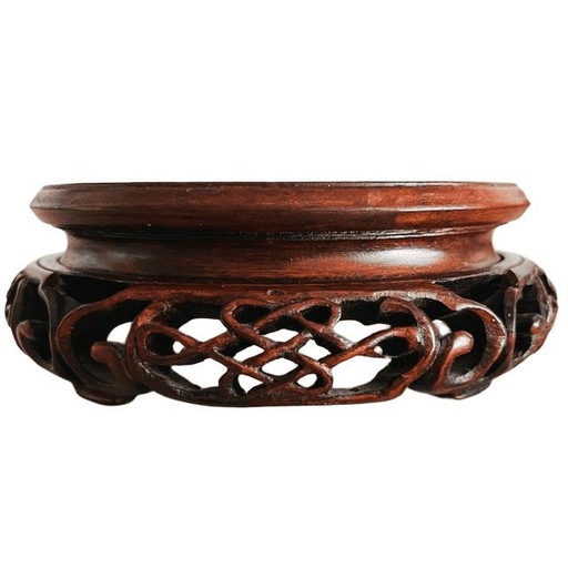 Soporte chino antiguo de palisandro con tallas caladas en madera de palisandro. – decoratieve objecten, Wood