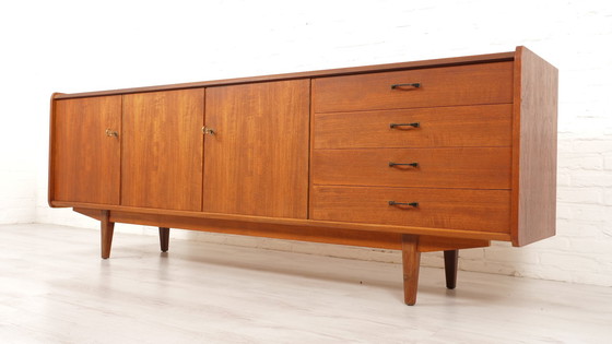 Image 1 of Vintage Dressoir | Zwarte Greepjes | 220 Cm | 1960S