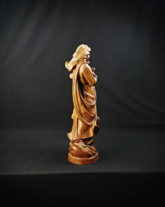 Image 1 of Estatua tallada en roble de la Virgen con el Niño Arte religioso alemán Siglo XX