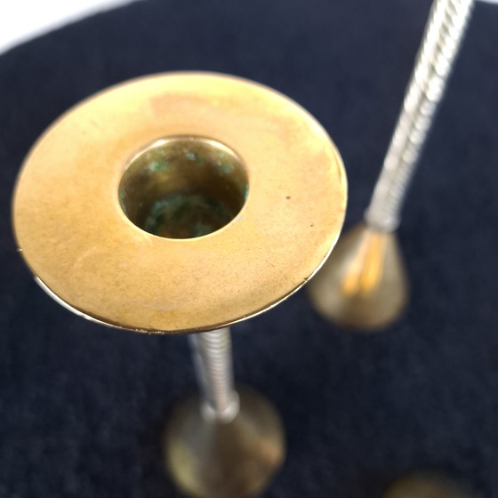 Image 1 of Set di 3 candelabri vintage Memphis degli anni '80.