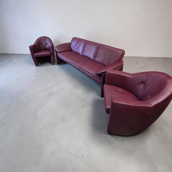 Image 1 of Divano Leolux a 3 posti, 2 poltrone e pouf