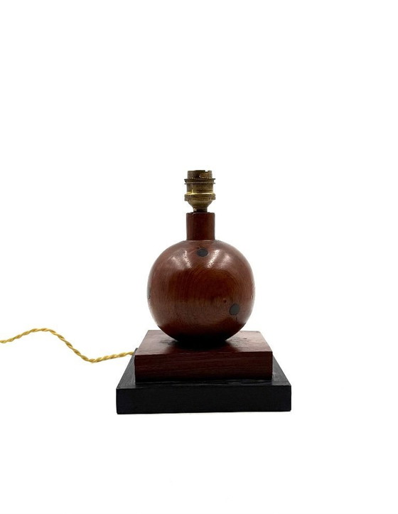 Image 1 of Lampe de table Art Déco en bois, France, vers 1930