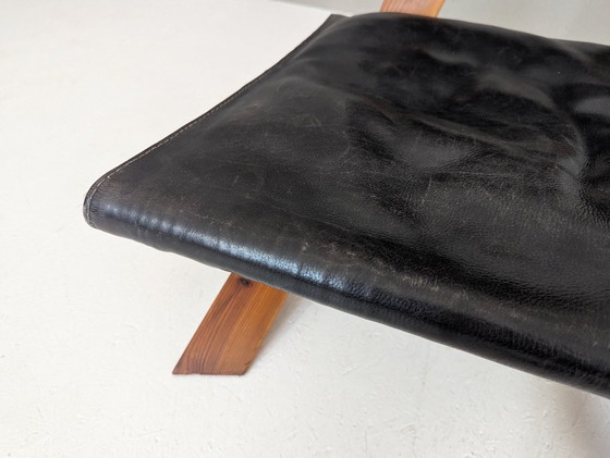 Image 1 of Sculptural Pine Lounge Chair with Table in the Style of Pierre Chapo, France, 1970s