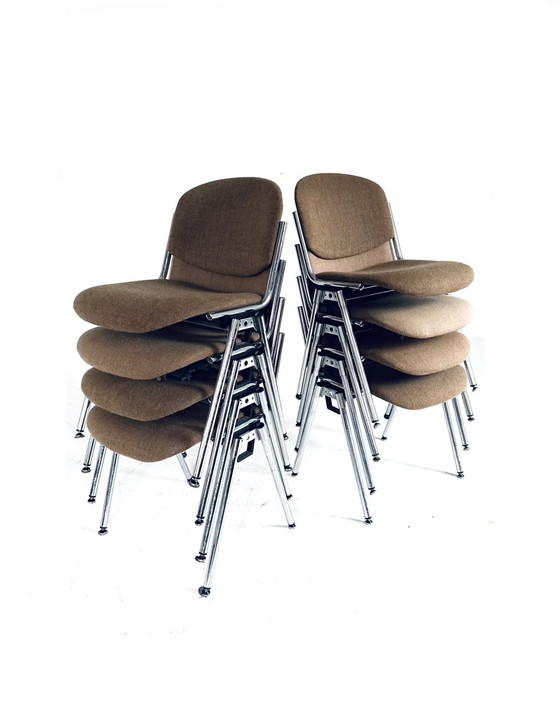 Image 1 of 8x Stackable Chrome Chair '80