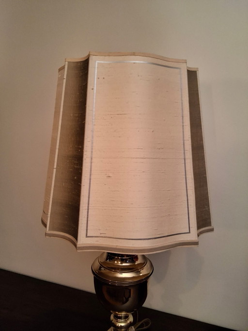 Vintage massief messing tafellamp jaren 50