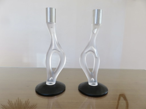 Pair Of Modernist Candlesticks, 1990