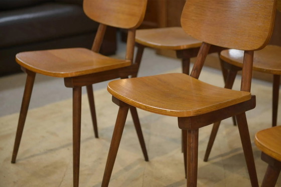 Set di 6 sedie in rovere degli anni '60. – Sedie da pranzo, Legno, Vintage (photo 2 of 13)
