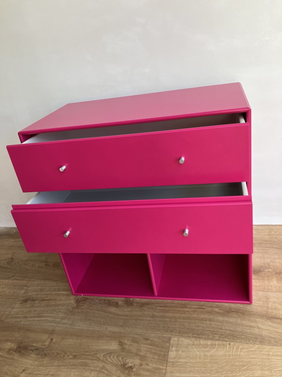 Image 1 of Original Montana Furniture Module with drawers and open compartments in Fuchsia Pink
