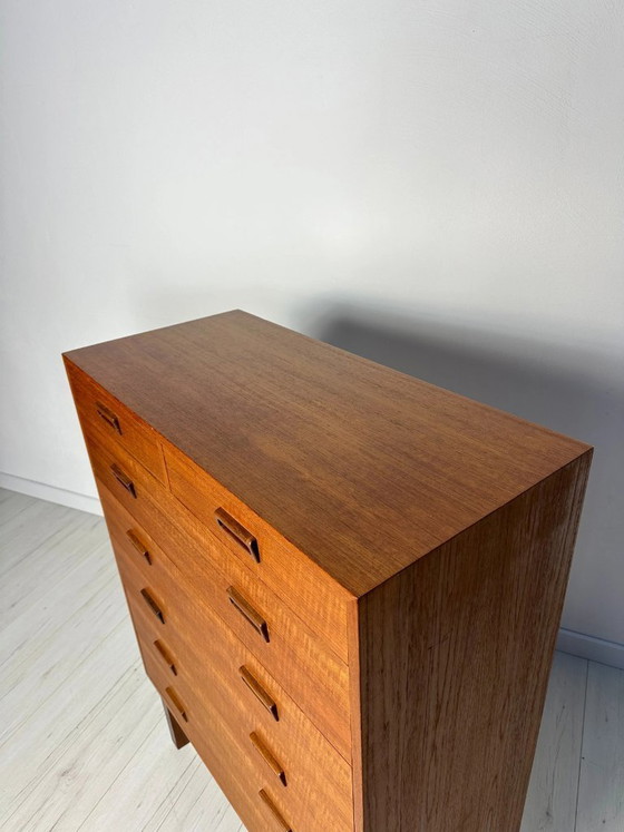 Image 1 of Cassettiera vintage danese in teak di Holger Jensen per FDB, stile Mid-Century Modern, anni '60.