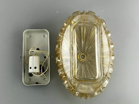 Image 1 of Lámpara de pared de los años 60 y 70, diseño de la era espacial de cristal.