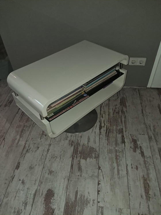 70's Vintage Space Age Side Table Draaibaar – Bijzettafels, Metal, Plastic (photo 3 of 6)