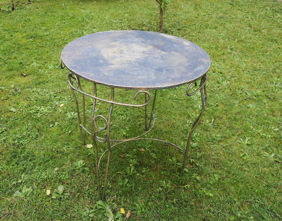 Image 1 of Mid-Century-Tisch aus lackiertem Eisen für Terrasse oder Garten, 1960er Jahre
