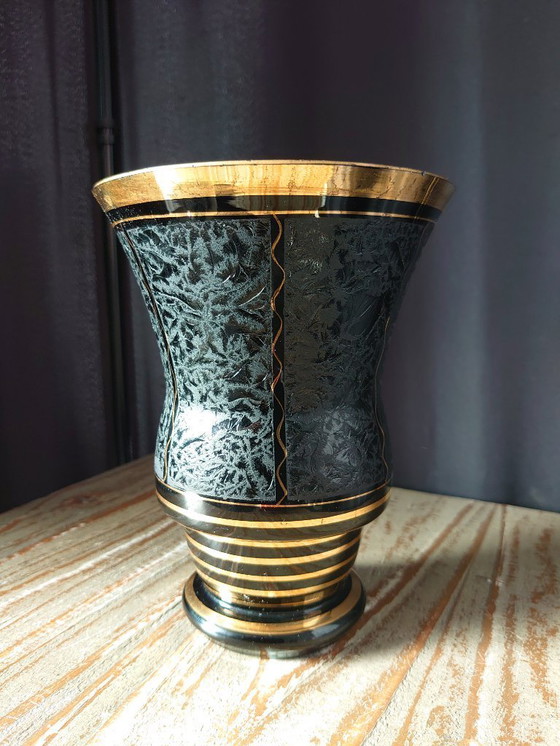 Image 1 of Art Deco hyalite vase De Rupel Boom glass factory