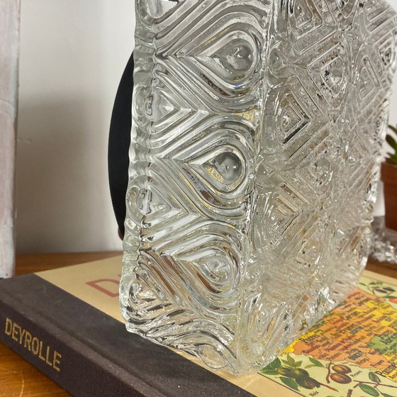 Vierkante Wandlamp plafondlamp transparant glas oude vintage armatuur 1970 1980 – Wandlampen (photo 3 of 9)