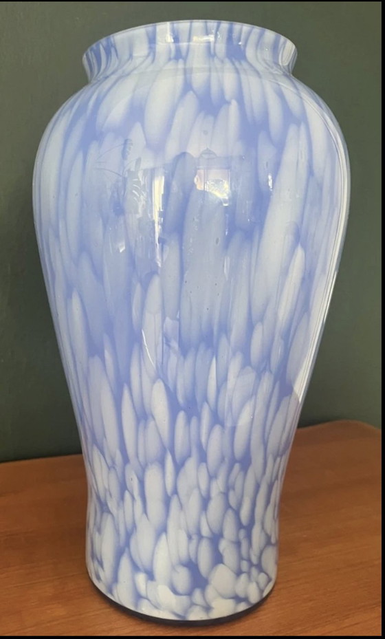 Image 1 of Vase Français Bleu De La Manufacture De Clichy Du Milieu Du Siècle