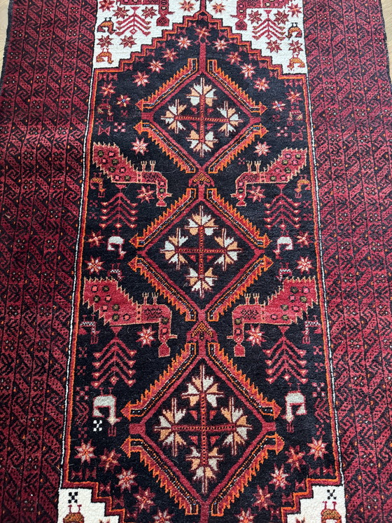 Image 1 of Tapis persan vintage noué à la main 200x100cm