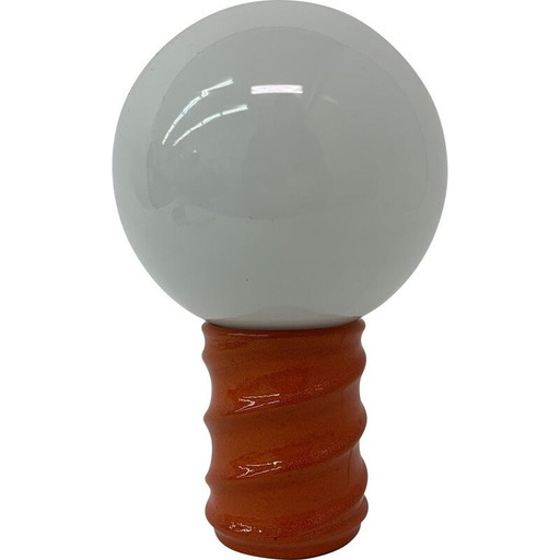 Vintage space age ceramic and glass table lamp, 1970
