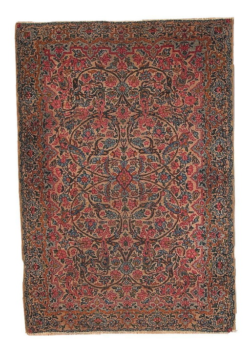Handgemaakt antiek Perzisch Kerman tapijt 3.2' x 4.9' (97 cm x 149 cm) jaren 1920 - 1B158