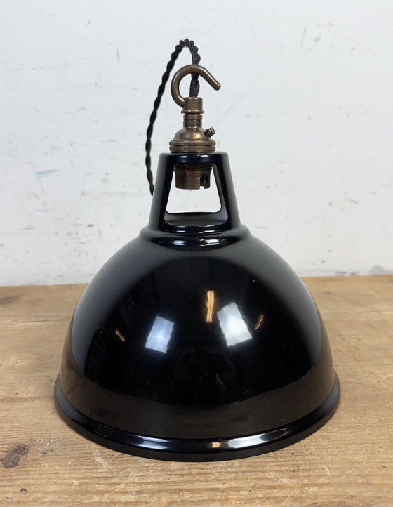 Image 1 of Vintage industriële zwart geverfde hanglamp, jaren 2000