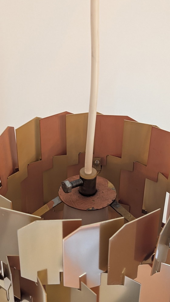 Image 1 of Lampada a sospensione Facet di Louis Weisdorf in ottone - Lyfa Danimarca, anni '60