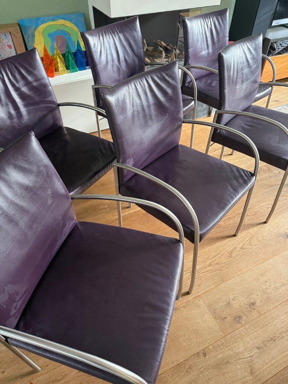 Image 1 of Sechs exquisite Designerstühle aus Leder