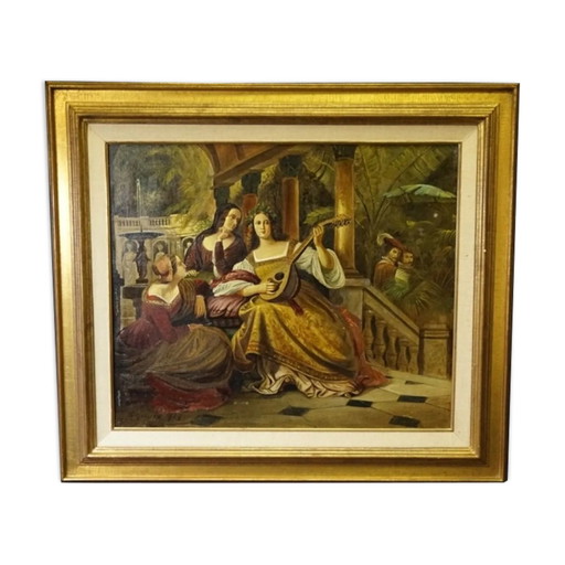 The painting "La Scène Galante" 1929 year. – schilderijen tekeningen, Canvas