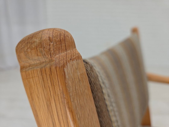 Image 1 of 1970, paire de fauteuils scandinaves, meubles en laine, bois de chêne massif.