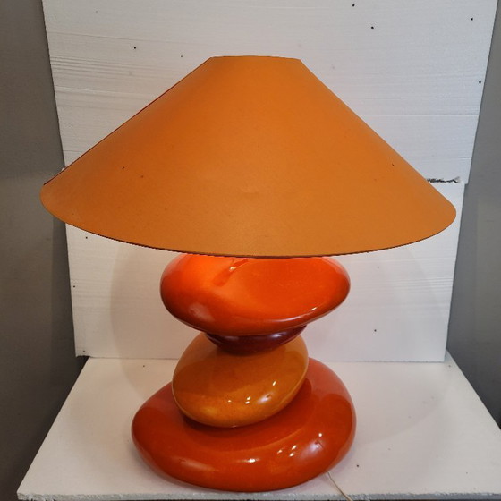 Image 1 of Lampe de table en céramique émaillée, d'après Chatain, style contemporain, années 80 – France