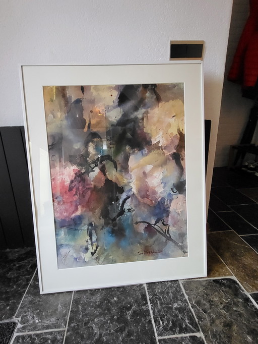 Painting with warm pastel shades 70x90cm