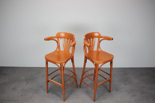 Set di 2 sgabelli da bar vintage di Ton, 1980