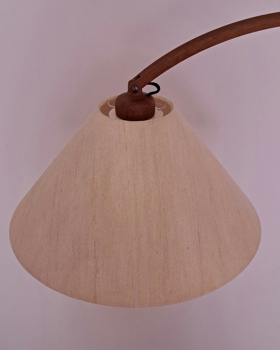 Image 1 of Vintage Domus Teak Floor Lamp 1970s – Adjustable Mid Century Scandinavian Arc Floor Lamp
