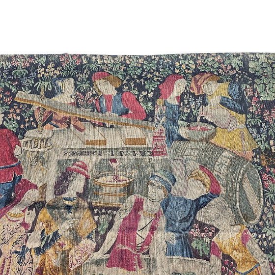 Image 1 of Vintage Gobelin style wall hanging Les Vendanges, 1960s/70s
