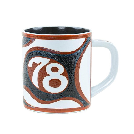 Tazza in ceramica, design danese, 1978, designer: Bo Kristiansen, produttore: Royal Copenhagen