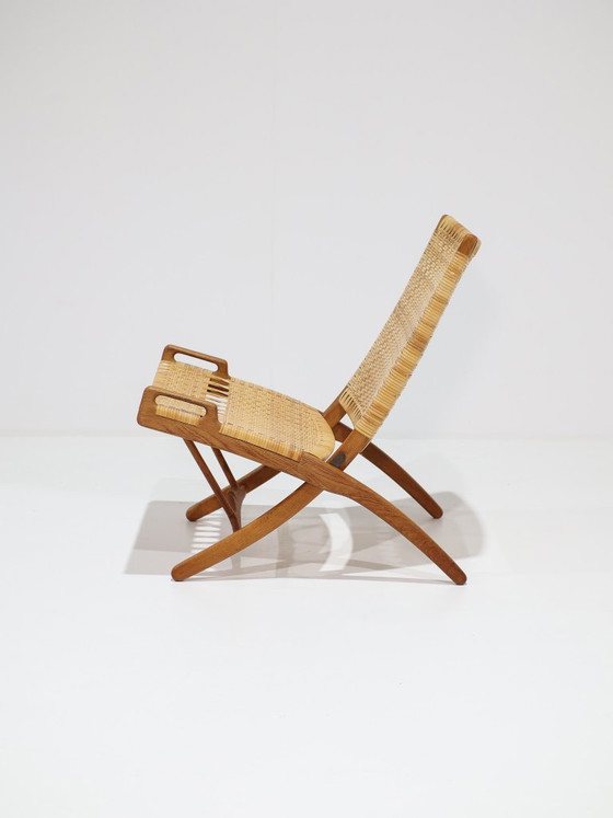 JH512 Folding Chair Hans J. Wegner oak rattan Johannes Hansen – Hans Wegner, Armchairs, Wood, Vintage (photo 3 of 19)