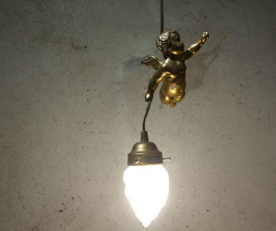 Image 1 of Pendant lamp – Art D France – With putti or cherub