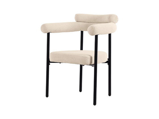 Image 1 of Set di 6 sedie in velluto - con braccioli - Beige