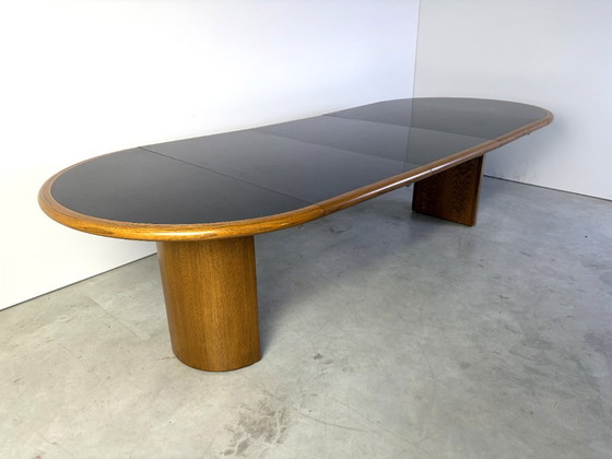 Tavolo da pranzo vintage XL allungabile di Rincklake Van Endert, anni '60 – Tavoli da pranzo, Plastica, Legno (photo 2 of 13)