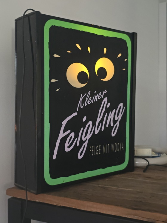 Image 1 of Original Kleiner Feigling Illuminated Sign / Advertising Box (50x42 cm) – Mancave Eyecatcher!