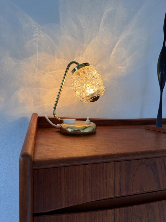 Image 1 of Lampada da tavolo vintage in vetro a bolle degli anni '70