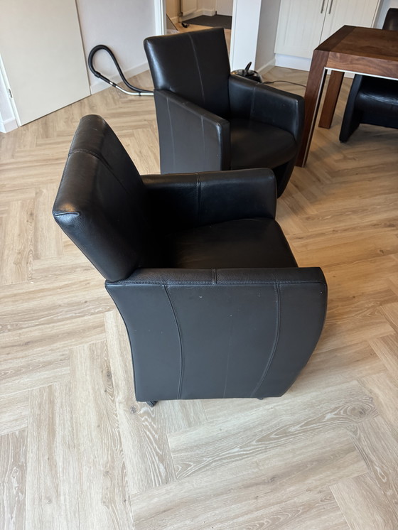 Image 1 of Hans daalder Dining table, possibly with 4 leather chairs