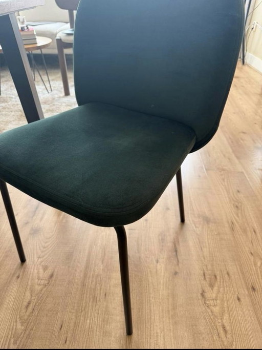 Dining table chairs Made dark green