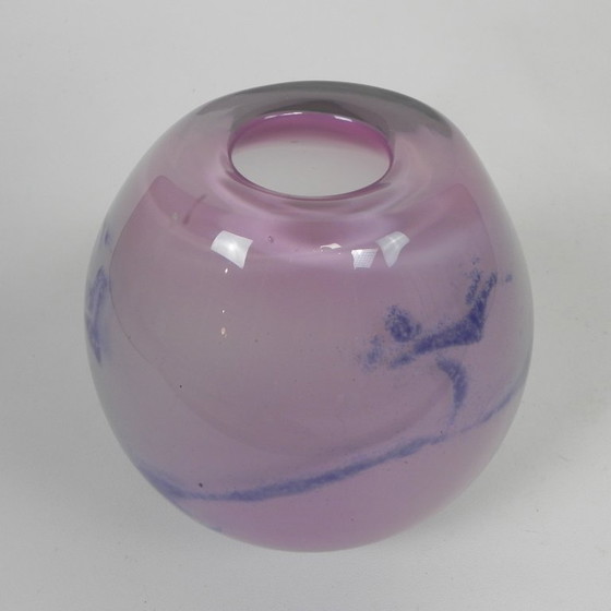 Thick-walled vintage vase, probably Severin Brorby, 1970s, Glass, Purple (photo 5 of 9)