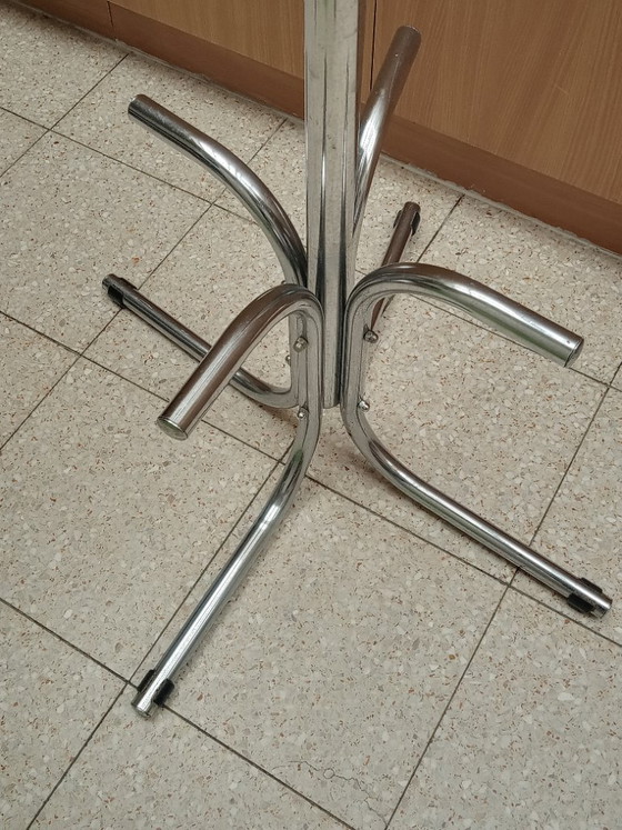 Image 1 of COAT RACK ON BASE chrome 1970s / 1980s Mid-Century