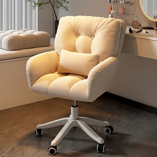 Double-layer thickened back computer chair, soft office chair, desk chair, dressing table chair, five-star plastic chair legs