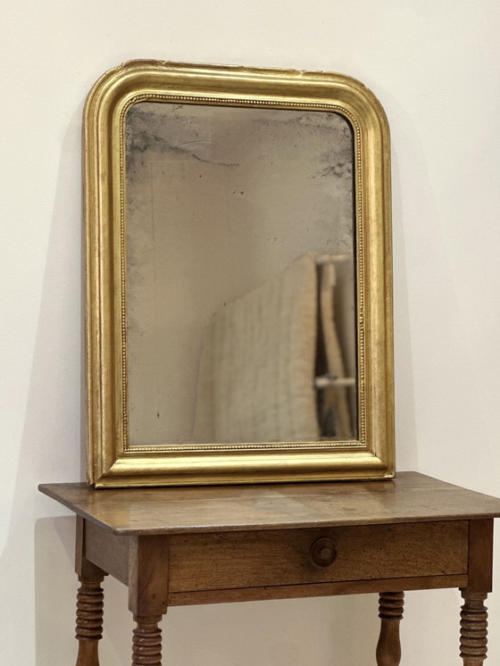 Image 1 of Miroir Ancien Louis Philippe Doré Antique Français 19E