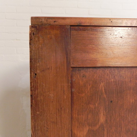 Pine school chart cabinet, architect's cabinet, map cabinet, 1930s, Storage cabinet, Wood, Brown (photo 20 of 25)