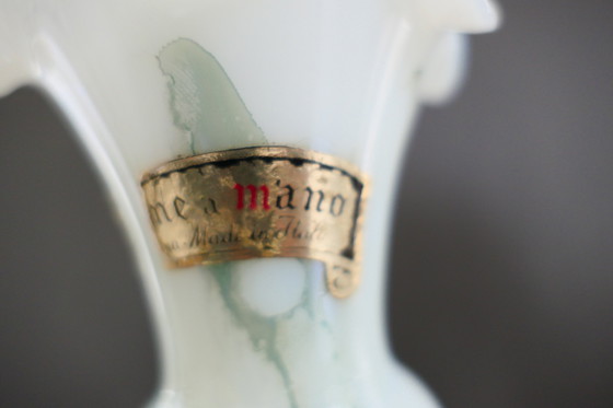 Image 1 of Vintage Toscaanse Opaline Vaas Marmer Effect Italy
