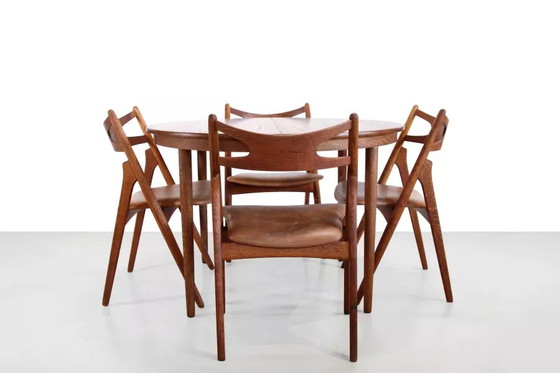Satz von 4 Eichenholzstühlen, Modell Hans Wegner Sawbuck CH29, hergestellt von Carl Hansen and Son (photo 5 of 7)