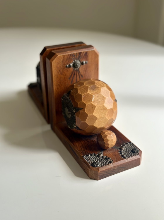Image 1 of Art Deco Bookends Wood and metal