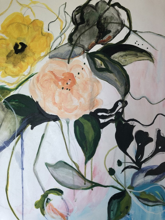 Modern Olieverfschilderij van bloemen – Olivia van de Lustgraaf, Schilderijen & Tekeningen, Textile, Wood (photo 2 of 5)